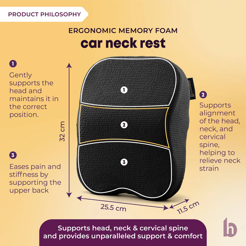 Car Seat Cushion 3 in 1 Combo – Backrest, Headrest and Seat