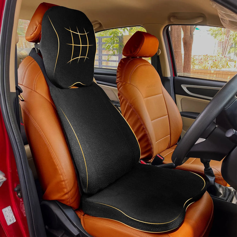Car Seat Cushion 3 in 1 Combo – Backrest, Headrest and Seat